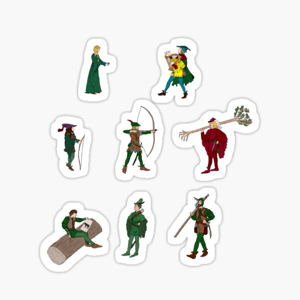 Aperçu de l'œuvre Robin des Bois et ses joyeux compagnons créée et vendue par HoneyvilleArt.