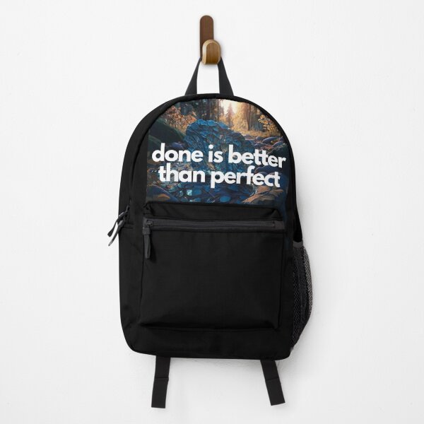 Item preview, Done is better than perfect White on Black entrepreneur Analog photography, CGsociety, Grainy, Mosaic, blue colors, Photorealism, sunrise lighting, Ultra-realistic, highly detailed designed and sold by EmprendeHoy.