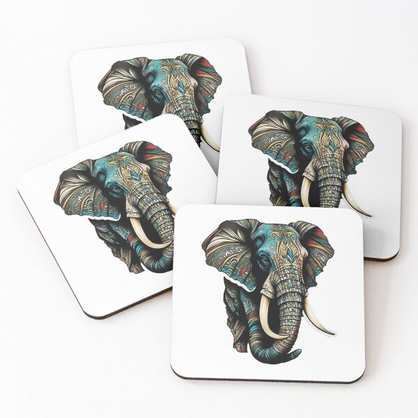 Item preview, indian colored elephant art designed and sold by DesignStore ⭐⭐⭐⭐⭐.