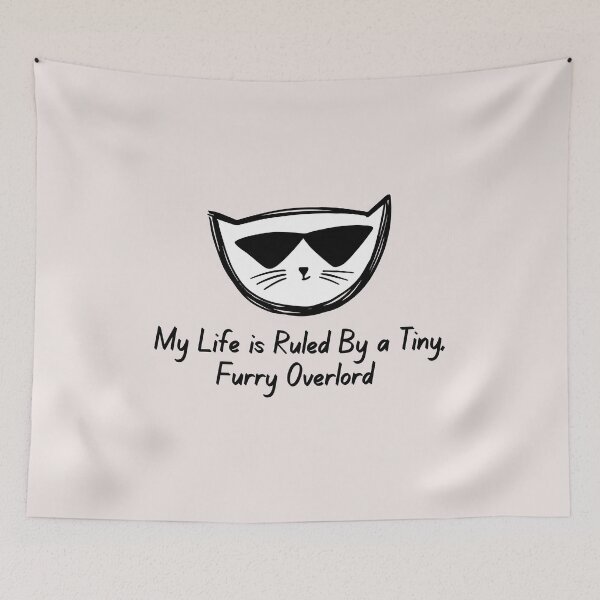 Item preview, Cool Cat with Sunglasses My Life Is Ruled By a Tiny Furry Overlord  designed and sold by Cheeeeky.