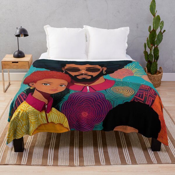 Aperçu de l'œuvre Famille coupe afro style seventies créée et vendue par MamaO1.