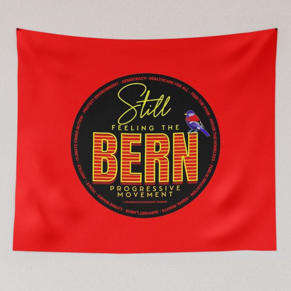 Item preview, PMD00556 Progressive Movement Designs black Still Feeling the Bern shows you support progressive policy goals for progressive Democrats, progressive Independents and Bernie Sanders supporters designed and sold by ProgressiveLeft.