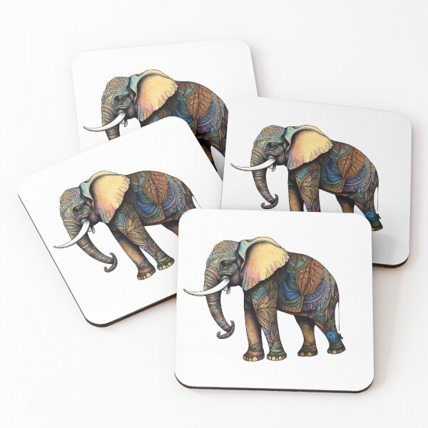 Item preview, indian colored elephant art designed and sold by DesignStore ⭐⭐⭐⭐⭐.