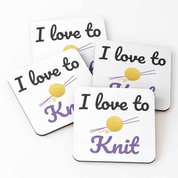 Item preview, I love to Knit, funny text design for knitters designed and sold by wondertree.