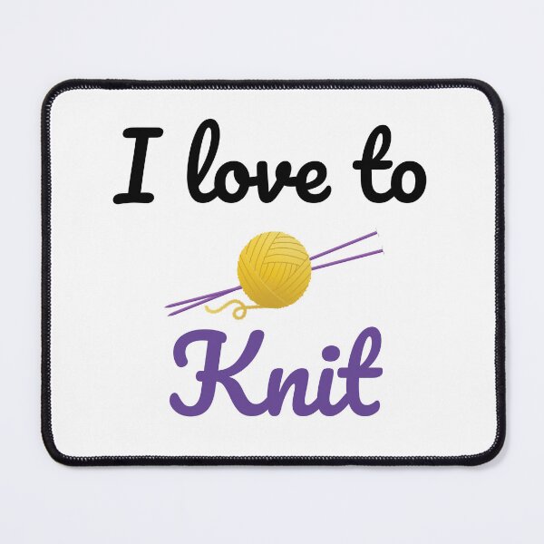 Item preview, I love to Knit, funny text design for knitters designed and sold by wondertree.