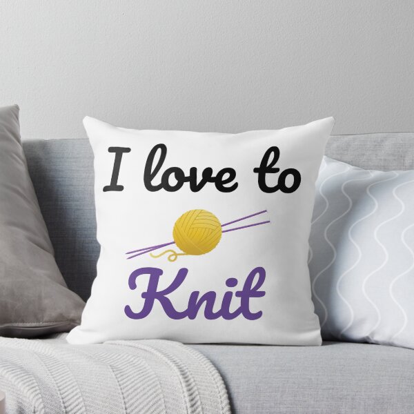 Item preview, I love to Knit, funny text design for knitters designed and sold by wondertree.