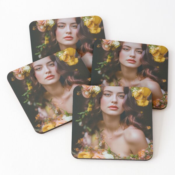 Item preview, "Spring Ladies" Beautiful Woman in a Floral Headdress. An Elegant and Graceful Portrait designed and sold by nicpa-art.