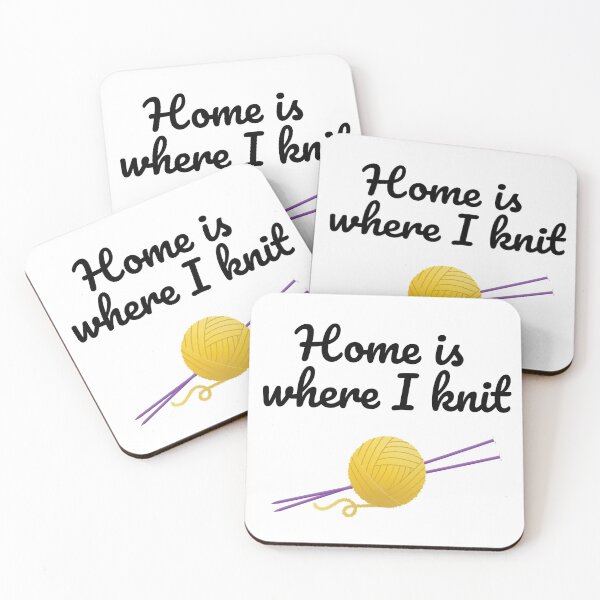 Item preview, Home is where I knit, funny text design for knitters designed and sold by wondertree.