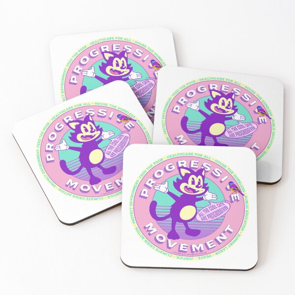 Item preview, PMD00559 Progressive Movement Designs All the Cool Cats Are Progressives shows you support progressive policy goals for progressive Democrats, progressive Independents and Bernie Sanders supporters designed and sold by ProgressiveLeft.
