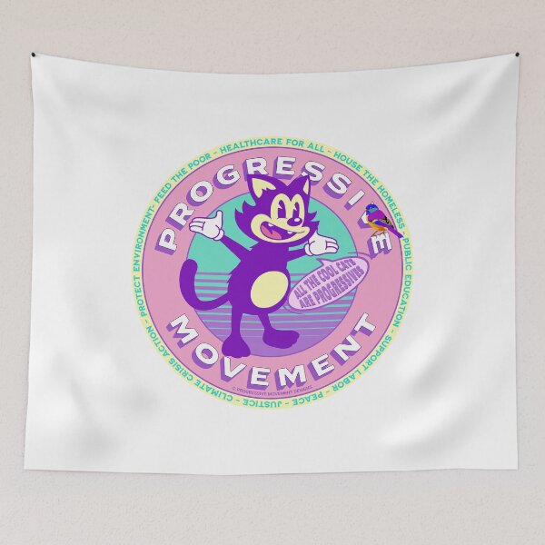 Item preview, PMD00559 Progressive Movement Designs All the Cool Cats Are Progressives shows you support progressive policy goals for progressive Democrats, progressive Independents and Bernie Sanders supporters designed and sold by ProgressiveLeft.