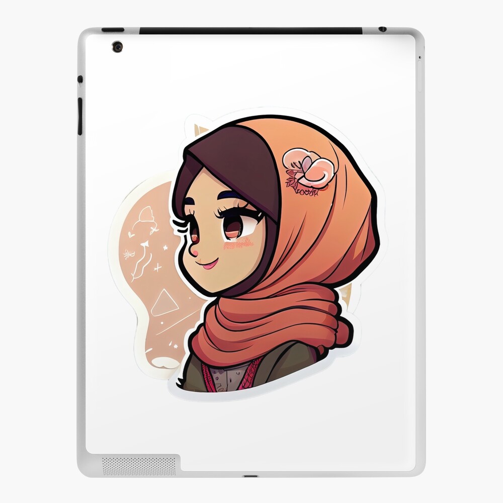 Beautiful Girl in Hijab Cartoon iPad Case & Skin for Sale by