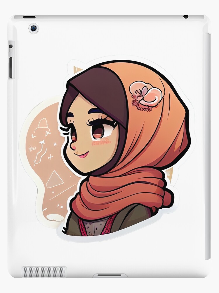 Beautiful Girl in Hijab Cartoon iPad Case & Skin for Sale by