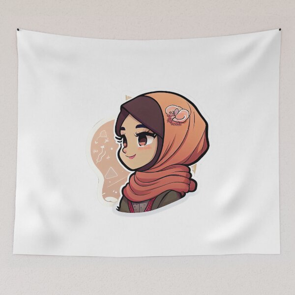 Item preview, Beautiful Girl in Hijab Cartoon designed and sold by MrBadDream.