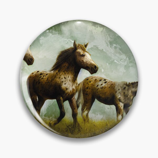 Item preview, A group of appaloosa horses on pasture – digital painting designed and sold by NickoPrints.