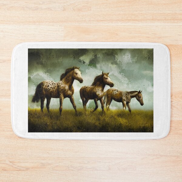 Item preview, A group of appaloosa horses on pasture – digital painting designed and sold by NickoPrints.