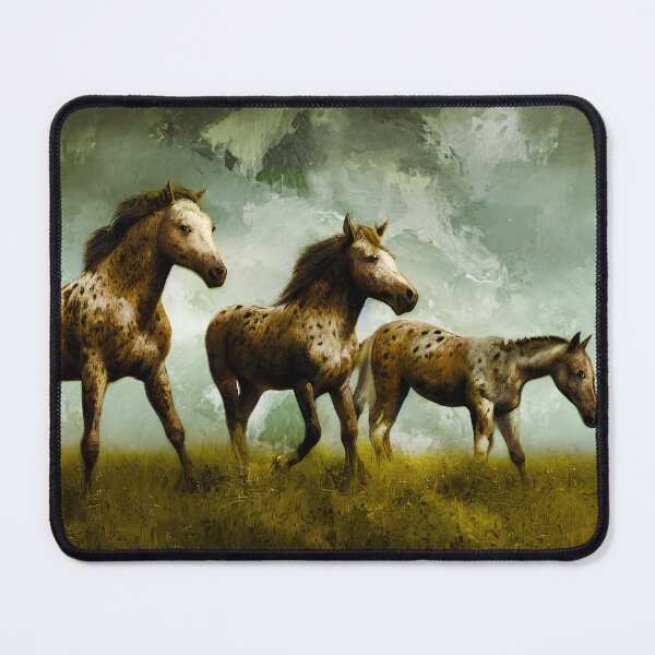 Item preview, A group of appaloosa horses on pasture – digital painting designed and sold by NickoPrints.