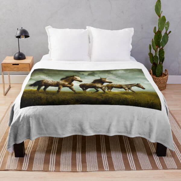 Item preview, A group of appaloosa horses on pasture – digital painting designed and sold by NickoPrints.