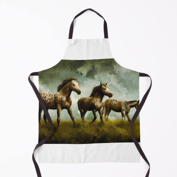 Item preview, A group of appaloosa horses on pasture – digital painting designed and sold by NickoPrints.