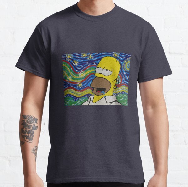 Vintage Trippy Bart Simpson Paint Drip 100% Cotton T-Shirt White Men's  Size M