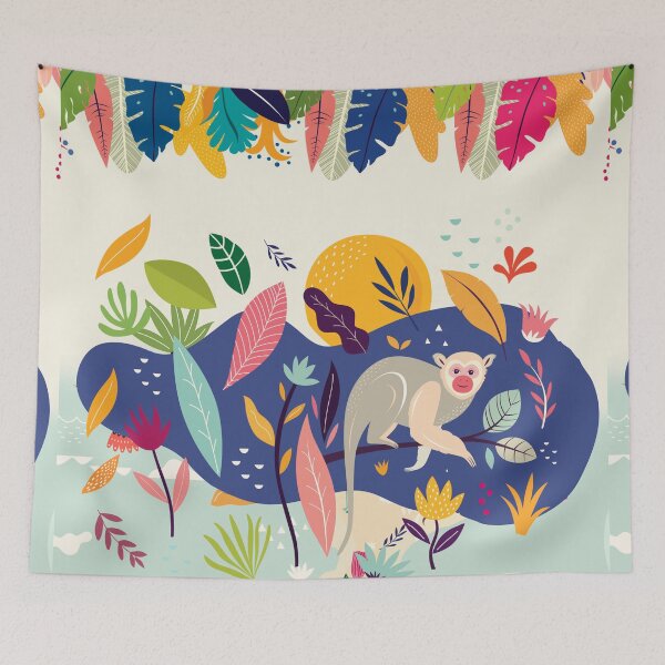 Item preview, Cute animal in jungles, colorful leaves, water and sun is a beautiful and harmonious painting designed and sold by Ndli.