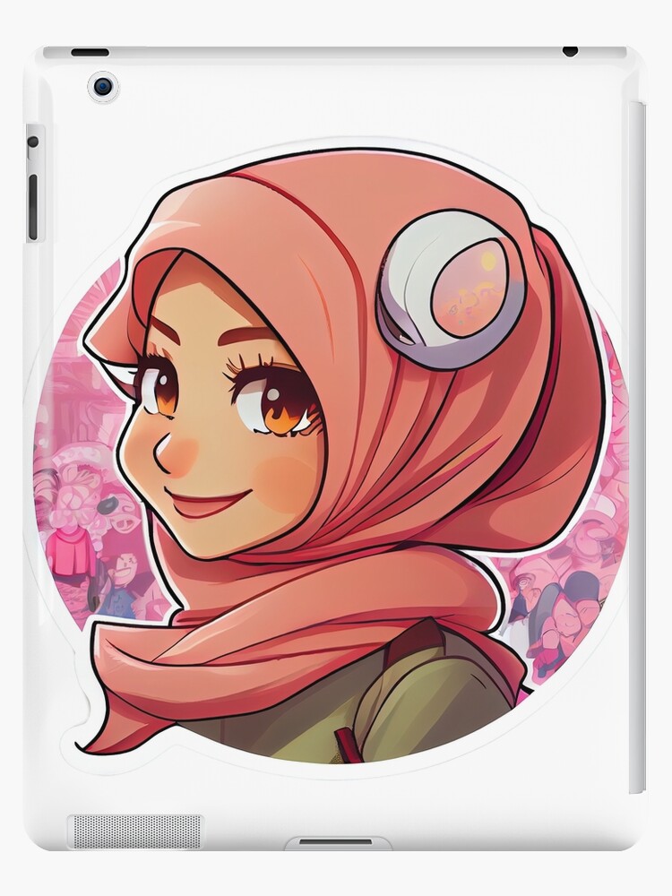 Beautiful Girl in Hijab Cartoon iPad Case & Skin for Sale by