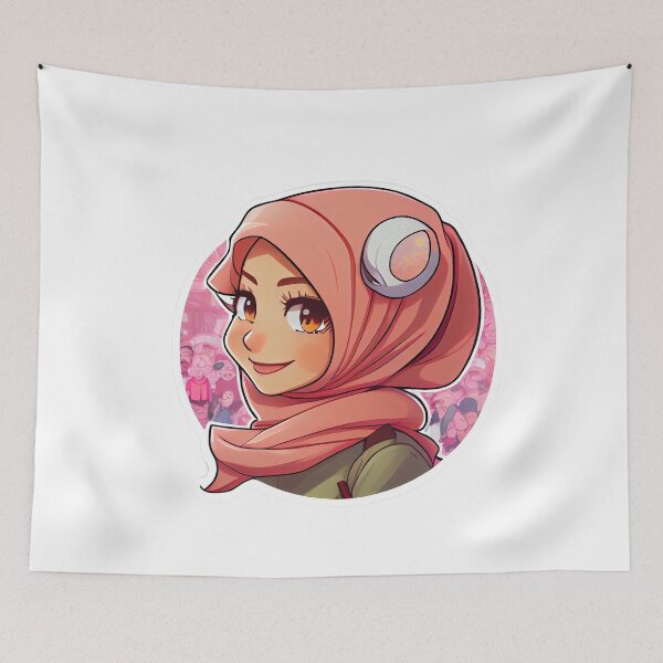 Item preview, Beautiful Girl in Pink Hijab designed and sold by MrBadDream.