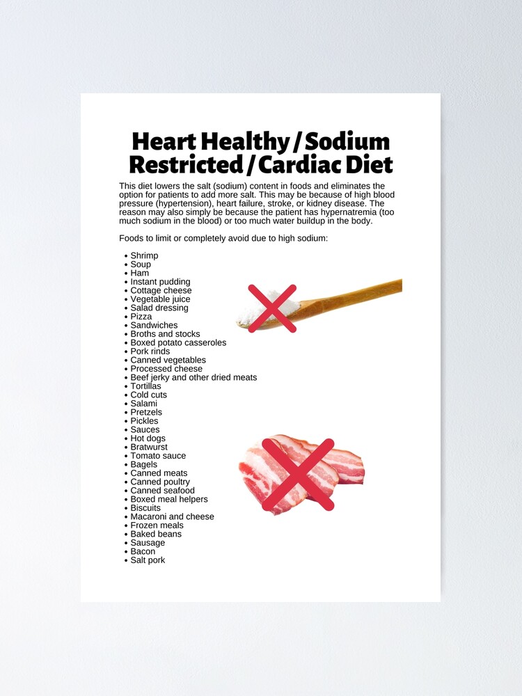 "Heart Healthy / Sodium Restricted / Cardiac Diet Infographic" Poster