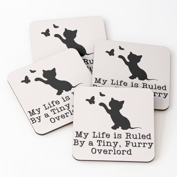Item preview, Cat playing with Butterfly: My Life Is Ruled By a Tiny Furry Overlord  designed and sold by Cheeeeky.