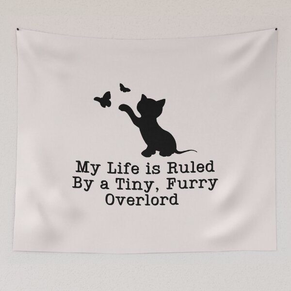 Item preview, Cat playing with Butterfly: My Life Is Ruled By a Tiny Furry Overlord  designed and sold by Cheeeeky.