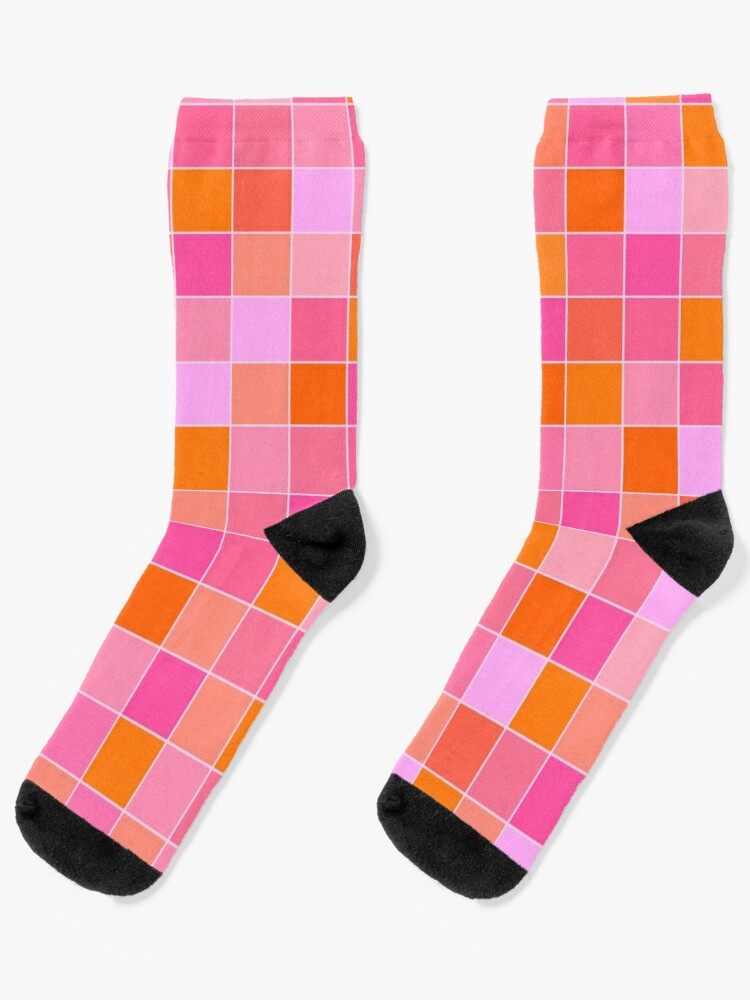 Orange & Pink Logo Grid Socks