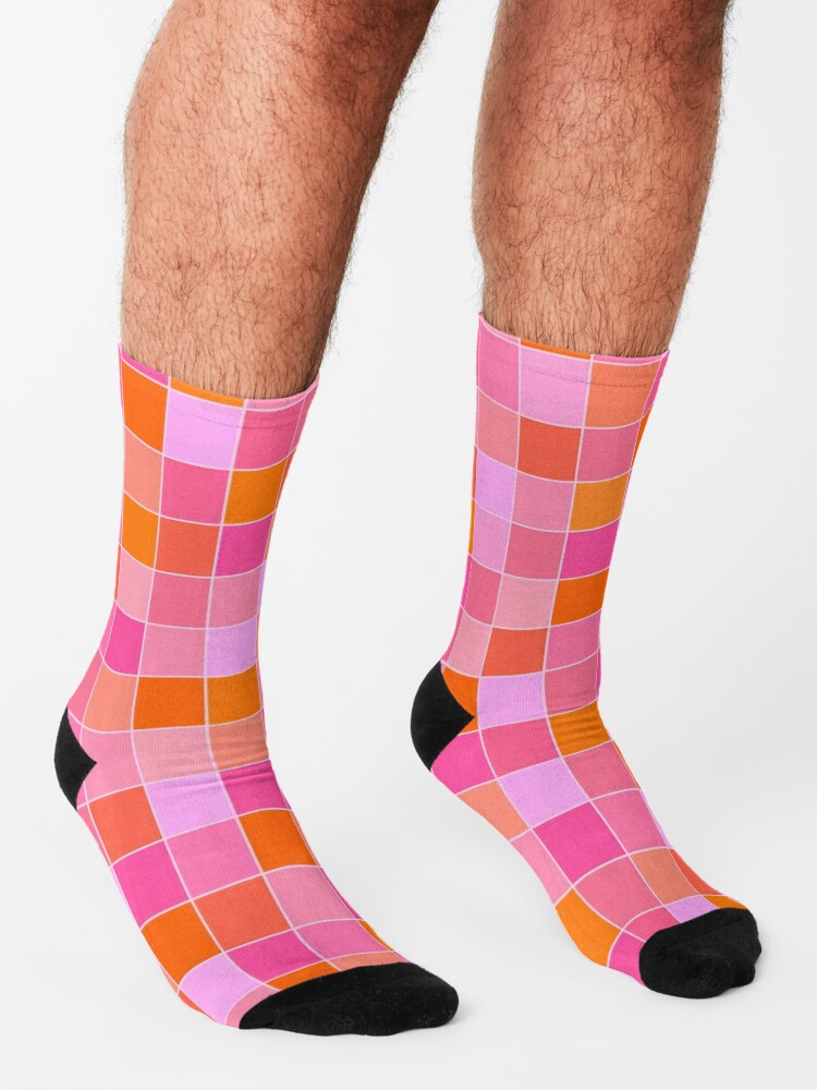 Orange & Pink Logo Grid Socks