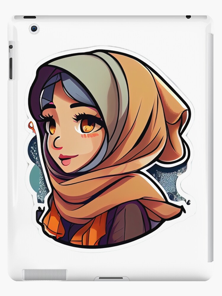 Beautiful Girl in Hijab Cartoon iPad Case & Skin for Sale by