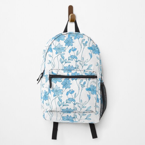 Item preview, Blue flowers line art. Seamless pattern designed and sold by evk-art.