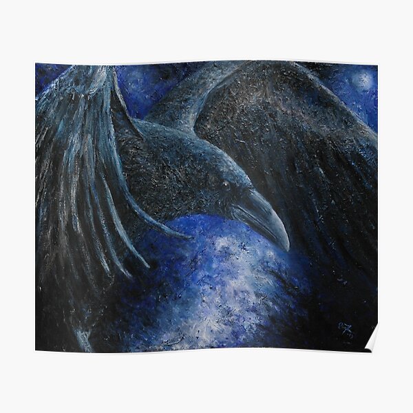 Raven (indigo) Poster