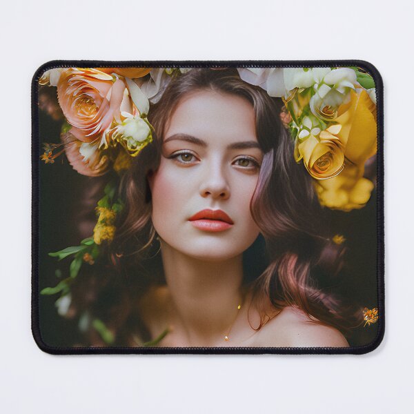 Item preview, "Spring Ladies" Beautiful Woman in a Floral Headdress. An Elegant and Graceful Portrait designed and sold by nicpa-art.