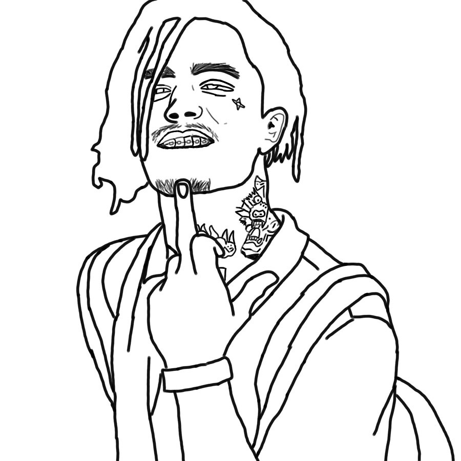 lil pump middle finger up by alesimolab redbubble letter t coloring pictures