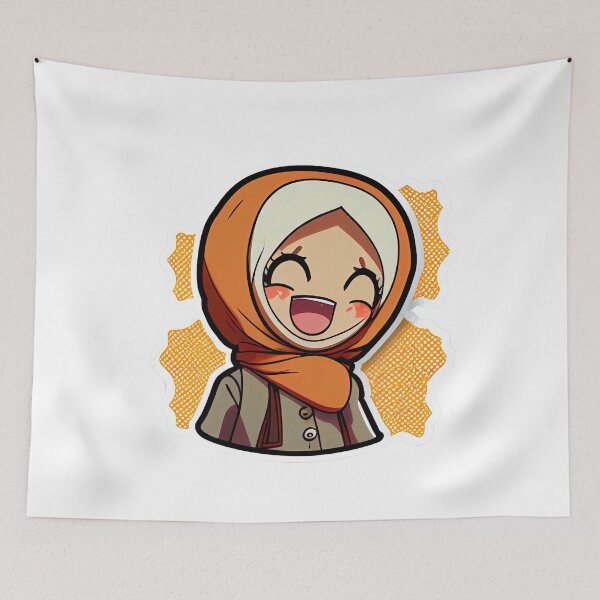 Item preview, Embarrassed Arab Girl Wearing Hijab and Laughing designed and sold by MrBadDream.