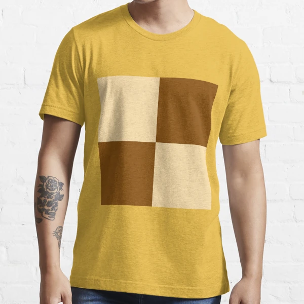 White and Tan Brown Checkerboard Essential T-Shirt for Sale by