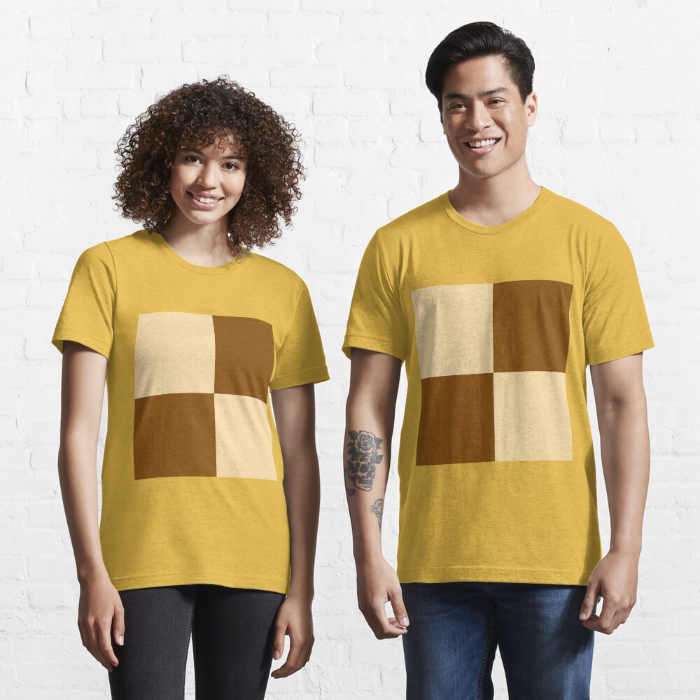 White and Tan Brown Checkerboard Essential T-Shirt for Sale by