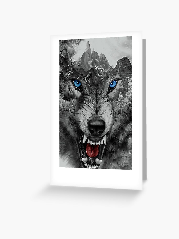 Tarjetas de felicitación «Abraza el espíritu del lobo con nuestra  impresionante colección de arte de lobos. Nuestras piezas capturan la  belleza y el poder de esta majestuosa criatura, creando un estilo cautivador