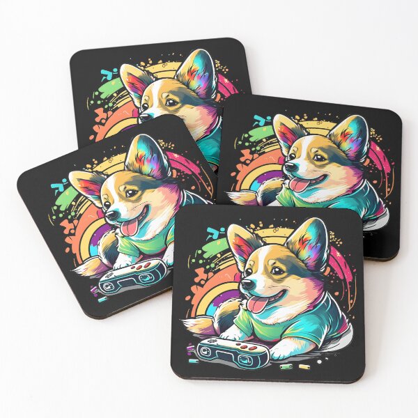 Item preview, Corgi Dog Gamer Colorful Kawaii designed and sold by Leonardo Palumbo.