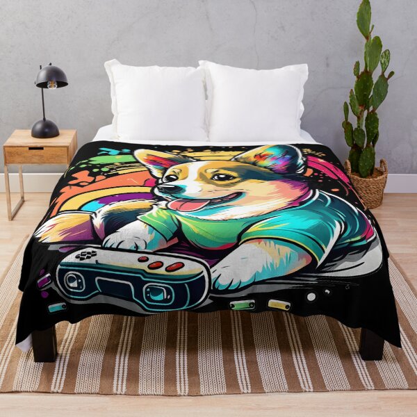Item preview, Corgi Dog Gamer Colorful Kawaii designed and sold by Leonardo Palumbo.