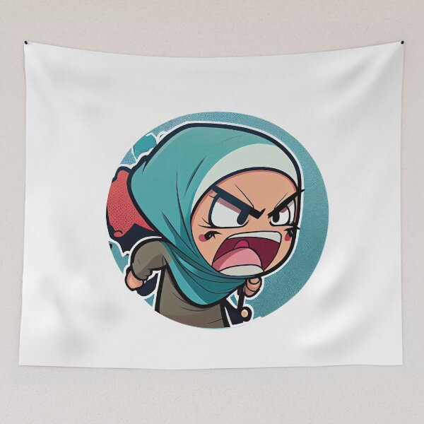Item preview, Angry Arab Girl Wearing Hijab and Laughing designed and sold by MrBadDream.