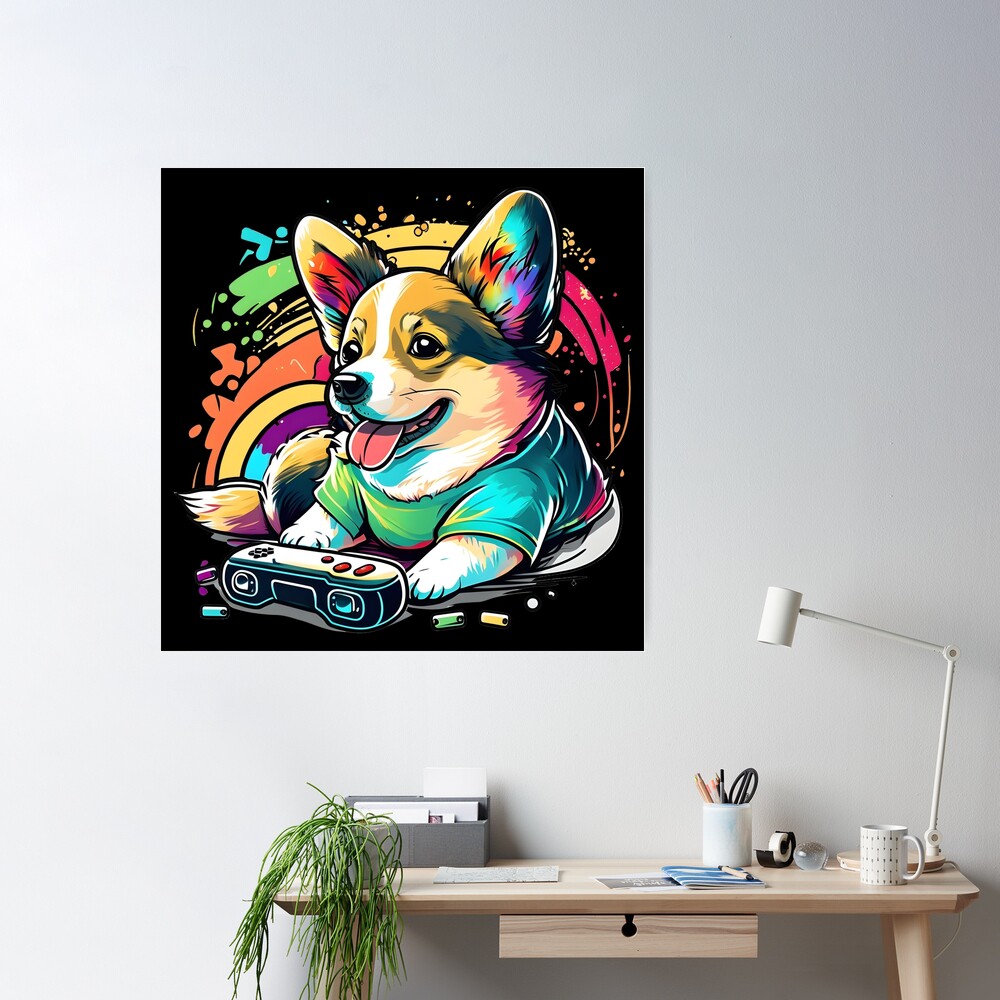 Gaming Corgi - The Cutest Gamer Pup! Poster for Sale by Epicsessed