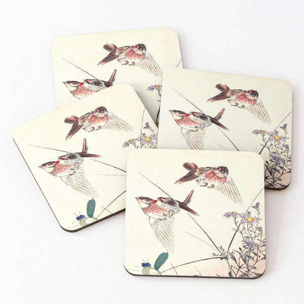 Item preview, Flying Birds, Japanese Woodblock Illustration designed and sold by notsweettea.