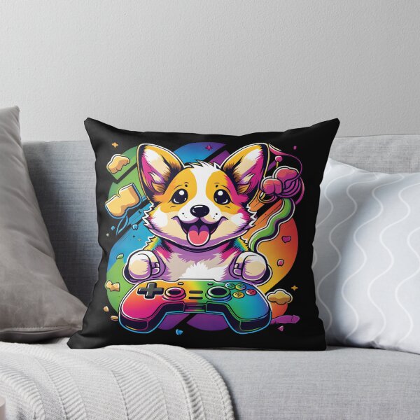 Item preview, Corgi Dog Gamer Colorful Kawaii designed and sold by Leonardo Palumbo.