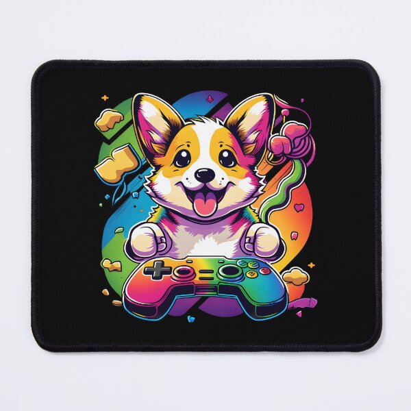 Item preview, Corgi Dog Gamer Colorful Kawaii designed and sold by Leonardo Palumbo.