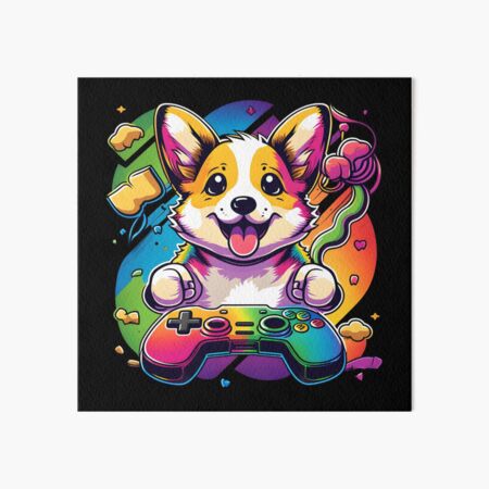 Gaming corgi in a game room on Craiyon