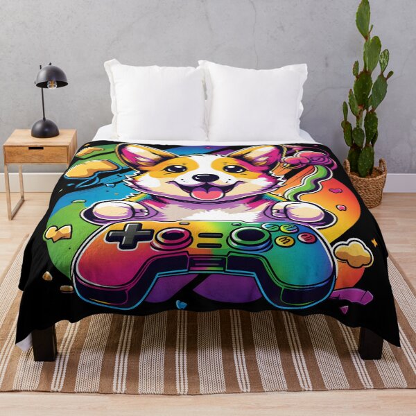 Item preview, Corgi Dog Gamer Colorful Kawaii designed and sold by Leonardo Palumbo.