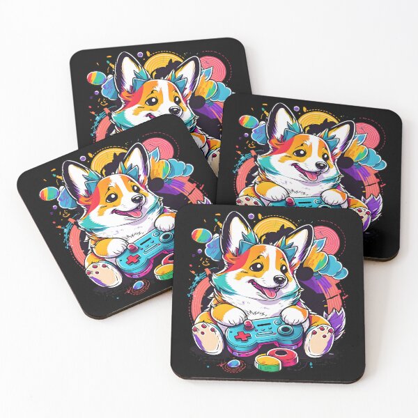 Item preview, Corgi Dog Gamer Colorful Kawaii designed and sold by Leonardo Palumbo.